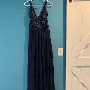 Lulus Melvina Navy Blue Gown